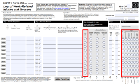 OSHA recordkeeping forms and examples