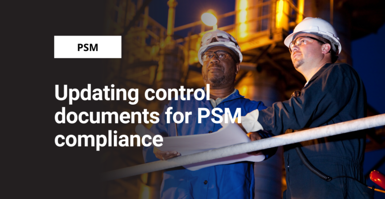 Updating control documents for PSM compliance