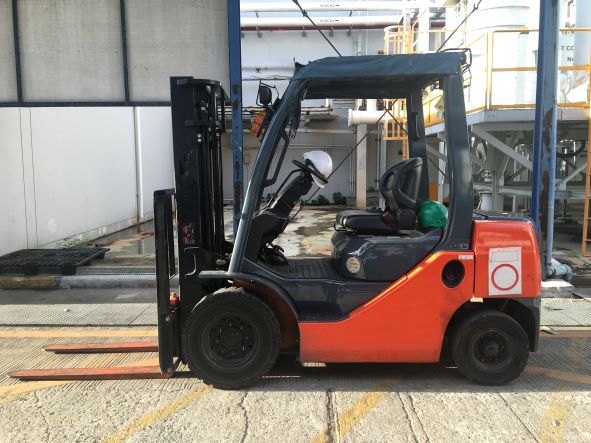 Unoccupied Forklift At Site