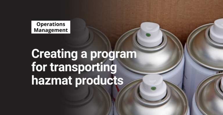 Creating a program for transporting hazmat products