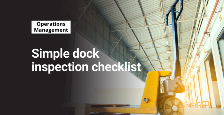 Simple dock inspection checklist