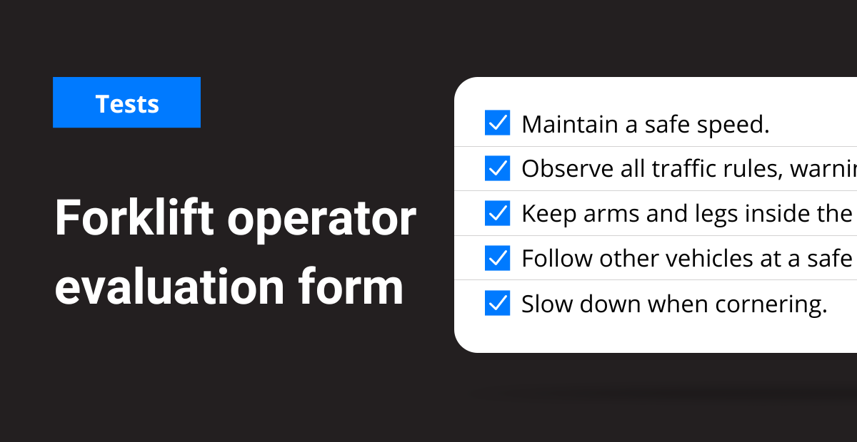 Forklift operator evaluation form frontline data solutions