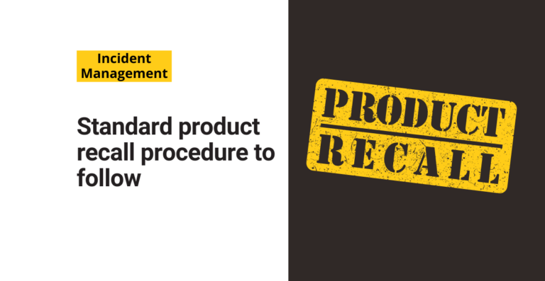 Standard product recall procedure to follow