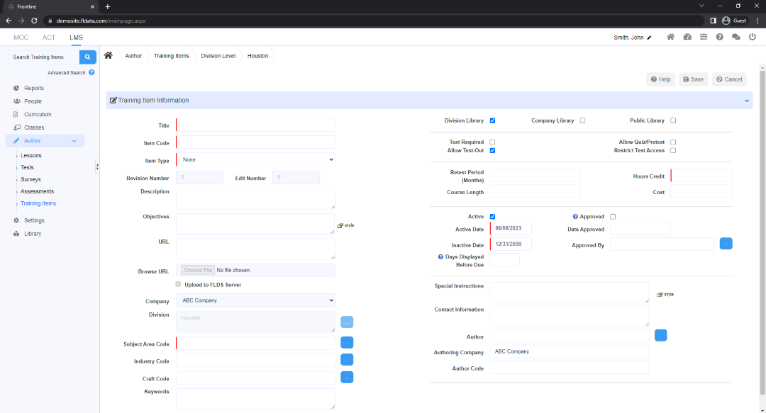 lms scorm file create new