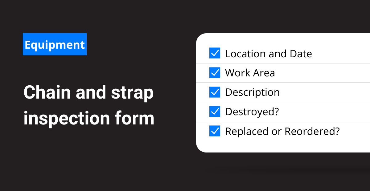 Chain and Strap Inspection Form Frontline Data Solutions