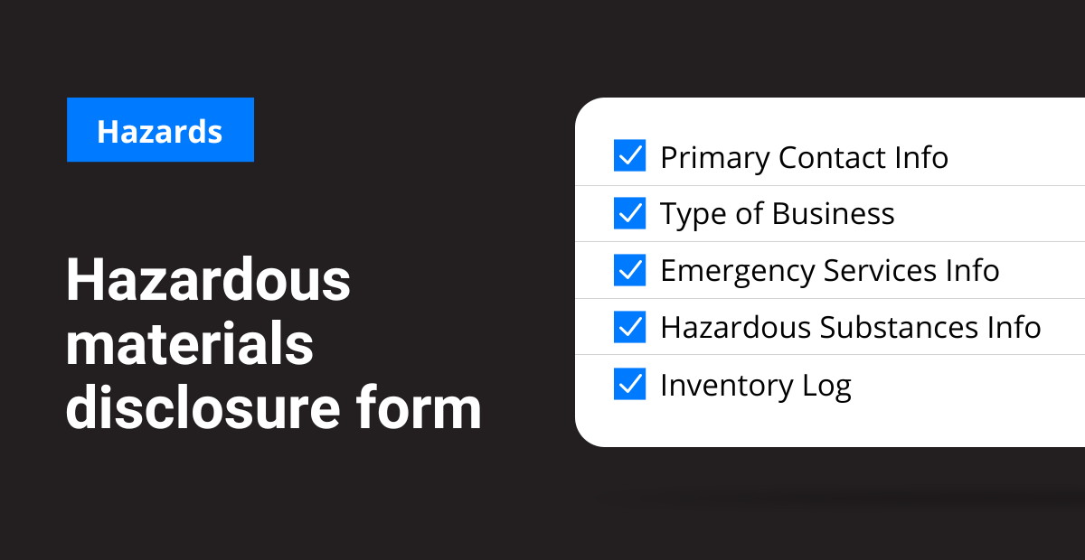Hazardous Materials Disclosure Form Frontline Data Solutions