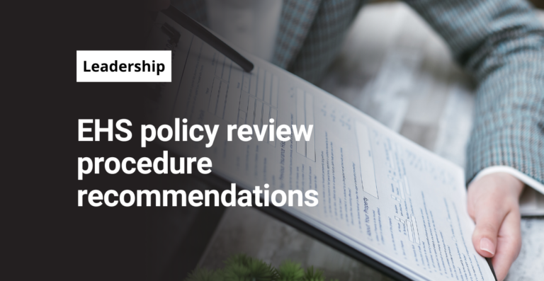 EHS policy review procedure recommendations