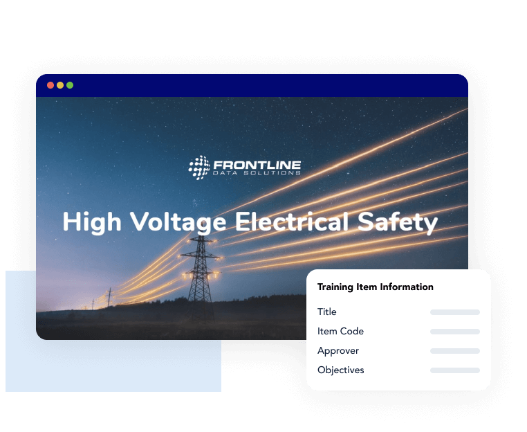 introduction page of the high voltage electrical safety training in the frontline safety course library