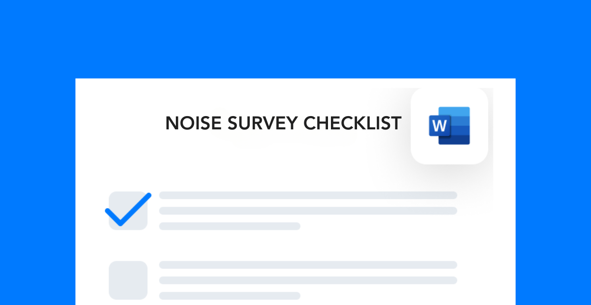 Noise Survey Checklist Frontline Data Solutions Noise Survey Checklist Frontline Data Solutions
