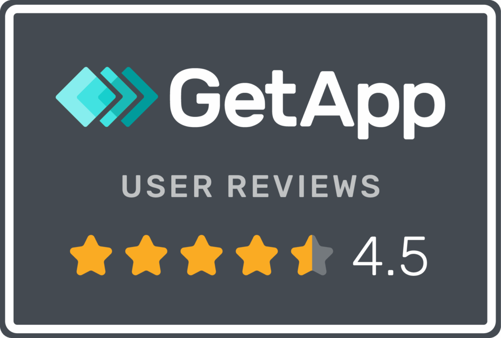 GettApp review badge showing a four point five rating