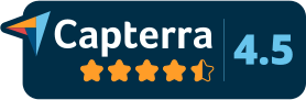 Capterra review badge showing a four point five rating