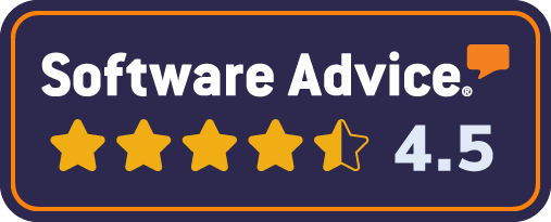Software Advice review badge showing a four point five rating
