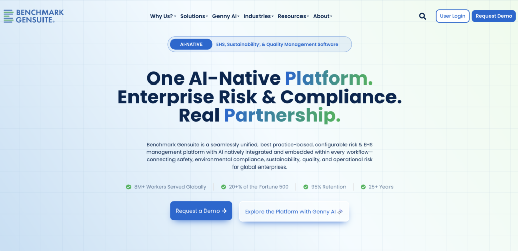 The Benchmark Gensuite website homepage