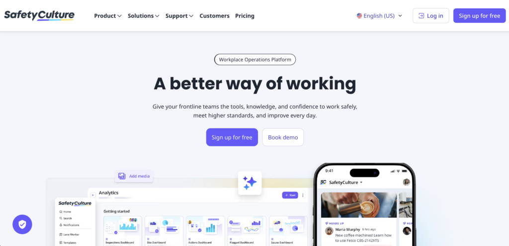 The SafetyCulture website homepage
