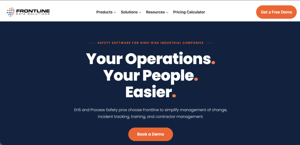 The Frontline Data Solutions website homepage